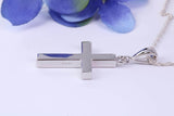 Sterling Silver Solid Chunky Cross Necklace, Made From Solid Cast Silver, Complete With Chain