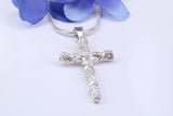 47 mm Long, Solid and Chunky Ornate Cross, Made From Solid Cast Silver, British Hallmarked