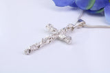 47 mm Long, Solid and Chunky Ornate Cross, Made From Solid Cast Silver, British Hallmarked
