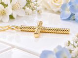 Twisted Rope Effect Cross Necklace, Made From Solid Cast Gold, British Hallmarked
