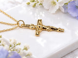 Small Crucifix Necklace, Made From Solid Cast Gold, British Hallmarked