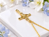 Small Crucifix Necklace, Made From Solid Cast Gold, British Hallmarked