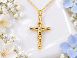 Small Crucifix Necklace, Made From Solid Cast Gold, British Hallmarked