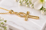 Small Ankh Cross Necklace, Made From Solid Cast Gold, British Hallmarked