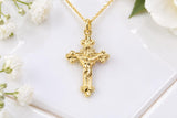 Small Crucifix Necklace, Made From Solid Cast Gold, British Hallmarked
