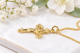 Small Crucifix Necklace, Made From Solid Cast Gold, British Hallmarked