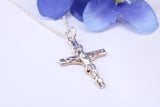 Small Crucifix Necklace, Made From Solid Cast Silver, Complete With Silver Chain