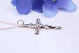 Small Crucifix Necklace, Made From Solid Cast Silver, Complete With Silver Chain