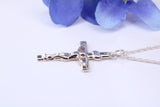 Small Crucifix Necklace, Made From Solid Cast Silver, Complete With Silver Chain