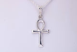 Small 27 mm Long Ankh Cross Necklace, Made From Solid Cast Silver