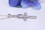 Small 27 mm Long Ankh Cross Necklace, Made From Solid Cast Silver