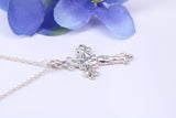 Small 26 mm Long Crucifix Necklace, Made From Solid Cast Silver, Complete With Silver Chain