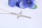 32 mm Long, Twisted Rope Effect Silver Cross, Made From Solid Cast Silver