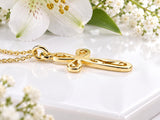 28 mm Long Cross Necklace, Made From Solid Cast Gold, British Hallmarked