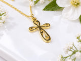28 mm Long Cross Necklace, Made From Solid Cast Gold, British Hallmarked