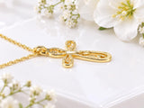 28 mm Long Cross Necklace, Made From Solid Cast Gold, British Hallmarked