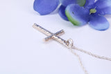 27 mm Long, Sterling Silver Bark effect Cross, Made From Solid Cast Silver