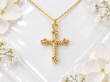 Ornate Cross Necklace, Made From Solid Cast Gold, British Hallmarked