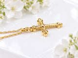 Ornate Cross Necklace, Made From Solid Cast Gold, British Hallmarked