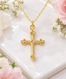 Ornate Cross Necklace, Made From Solid Cast Gold, British Hallmarked