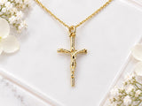 Small Dainty Crucifix Necklace, Made From Solid Cast Gold, British Hallmarked