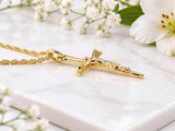 Small Dainty Crucifix Necklace, Made From Solid Cast Gold, British Hallmarked