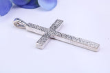 45 mm Long, Large Solid and Chunky Sterling Silver Cross, Made From Solid Cast Silver, British Hallmarked