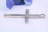 45 mm Long, Large Solid and Chunky Sterling Silver Cross, Made From Solid Cast Silver, British Hallmarked