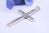 45 mm Long, Large Solid and Chunky Sterling Silver Cross, Made From Solid Cast Silver, British Hallmarked
