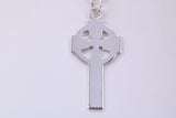 Large 42 mm Long Celtic Cross, Made From Solid Cast Silver