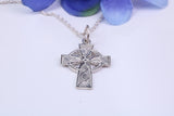 Small 25 mm Long Celtic Cross, Made From Solid Cast Silver, Complete With Silver Chain
