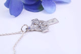 Small 25 mm Long Celtic Cross, Made From Solid Cast Silver, Complete With Silver Chain
