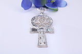 Very Large 60 mm Long Ornate Cross, Made From Solid Cast Silver, British Hallmarked