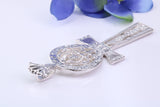Very Large 60 mm Long Ornate Cross, Made From Solid Cast Silver, British Hallmarked