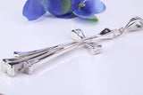 Large 70 mm Long Solid and chunky Cross, Made From Solid Cast Silver, British Hallmarked