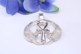 35 mm Round Ankh Cross, Made From Solid Cast Silver