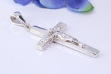 43 mm Long, Heavy Sterling Silver Crucifix, Made From Solid Cast Silver, British Hallmarked