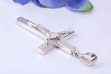 43 mm Long, Heavy Sterling Silver Crucifix, Made From Solid Cast Silver, British Hallmarked