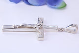 43 mm Long, Heavy Sterling Silver Crucifix, Made From Solid Cast Silver, British Hallmarked