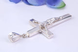 43 mm Long, Heavy Sterling Silver Crucifix, Made From Solid Cast Silver, British Hallmarked