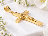 43 mm Long Crucifix, Made From Solid Gold Silver, British Hallmarked