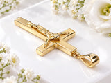 43 mm Long Crucifix, Made From Solid Gold Silver, British Hallmarked