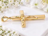 43 mm Long Crucifix, Made From Solid Gold Silver, British Hallmarked