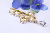 60 mm Long, Large and Chunky Sterling Silver Stone set Cross, Citrine Colour C Z Set