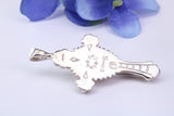 43 mm Long, Ornate Sterling Silver Crucifix Necklace, Made From Solid Cast Silver, British Hallmarked