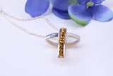 28 mm Long, Yellow C Z set Sterling Silver Cross, Made From Solid Cast Silver