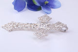 Very Large 60 mm Long Ornate Cross, Made From Solid Cast Silver, British Hallmarked
