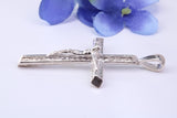 54 mm Long, Large Silver Crucifix Necklace, Made From Solid Cast Silver, British Hallmarked