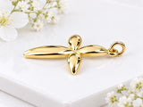 Four Petal Floral Cross Necklace, Made From Solid Cast Gold, British Hallmarked
