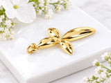 Four Petal Floral Cross Necklace, Made From Solid Cast Gold, British Hallmarked